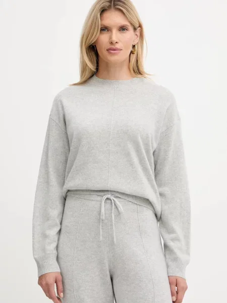 BOSS sweter kaszmirowy lekki szary