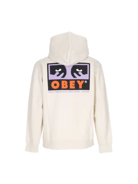 Bluza z kapturem Obey z kapturem beżowa