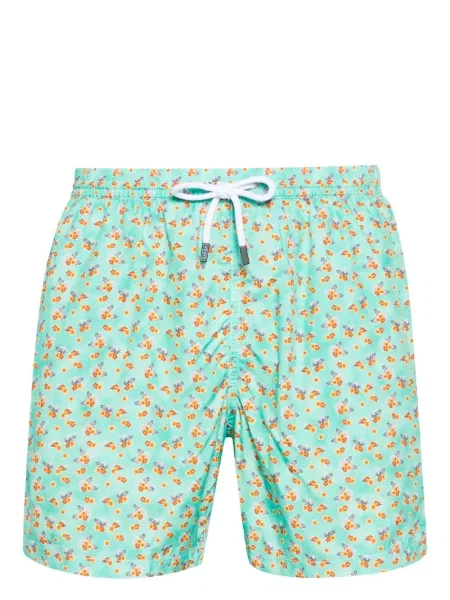 Slip de baie Barba cu model floral cu imagine verde