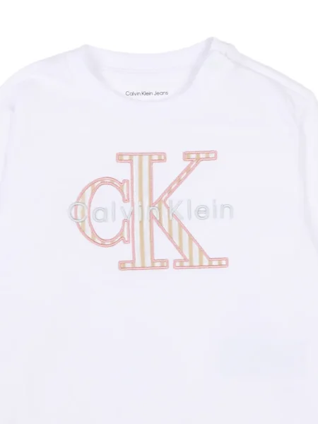 Dětska mikina bez kapuce Calvin Klein bílá