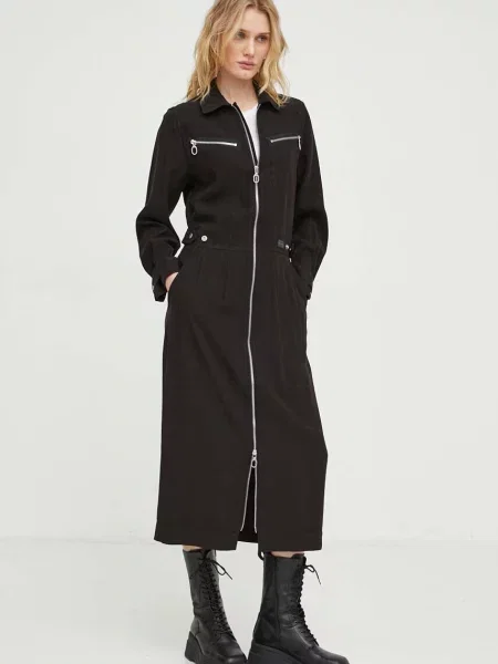 G-Star Raw rochie midi evazati negru