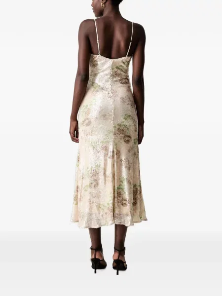 Rochie midi Bardot cu paiete cu model floral
