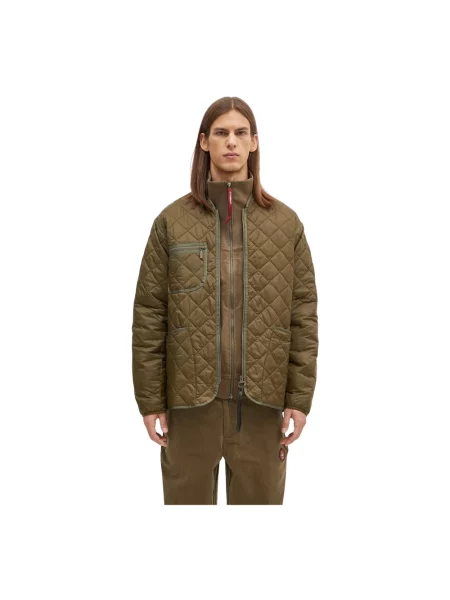 Barbour kurtka Liddesdale Liner Quilted Jacket przejściowa oversize zielony