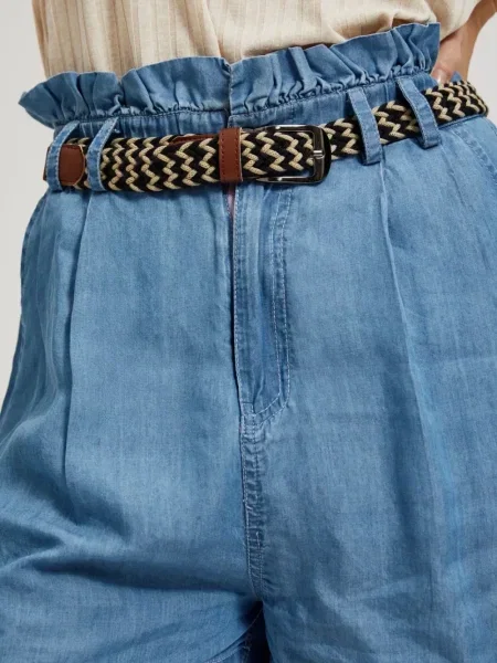 Pantaloni scurți din denim Moodo negru