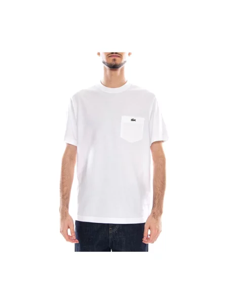 T-shirt o kroju regular fit z czystej bawełny Lacoste biała