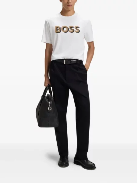 Tricou Boss cu imagine alb