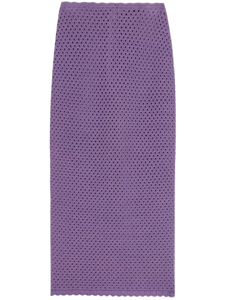 Fustă midi Dolce & Gabbana tricotate până la genunchi violet