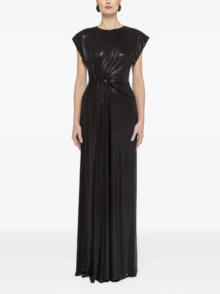 Maxi rochie maxi Nissa cu volane de costum negru