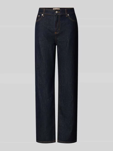 Jeansy o kroju straight fit z ciemnym efekt sprania rinse Barbour granatowe