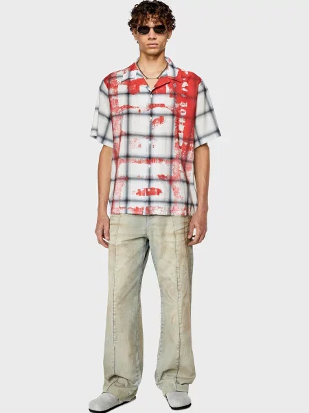 Клетчатая рубашка Diesel серая