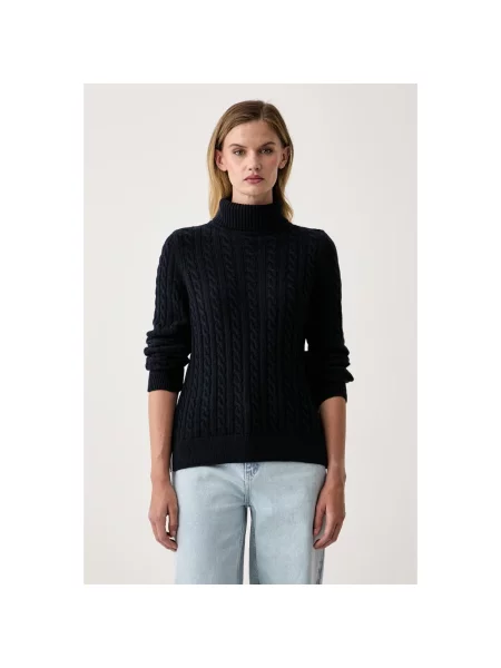 Sweter z golfem Barbour niebieski