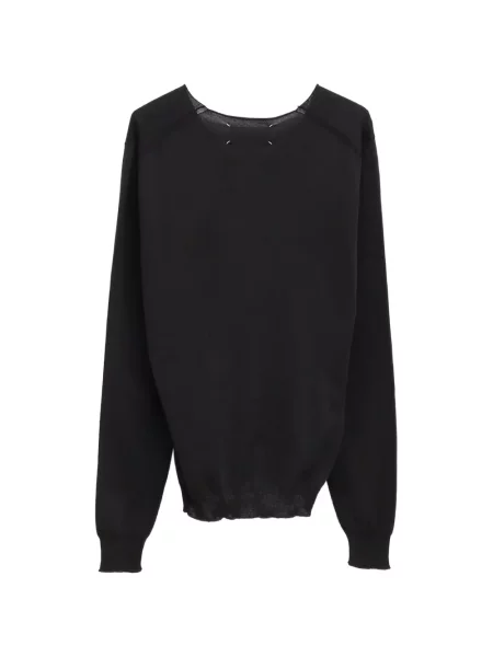 Pulover Maison Margiela cu decolteu în V negru