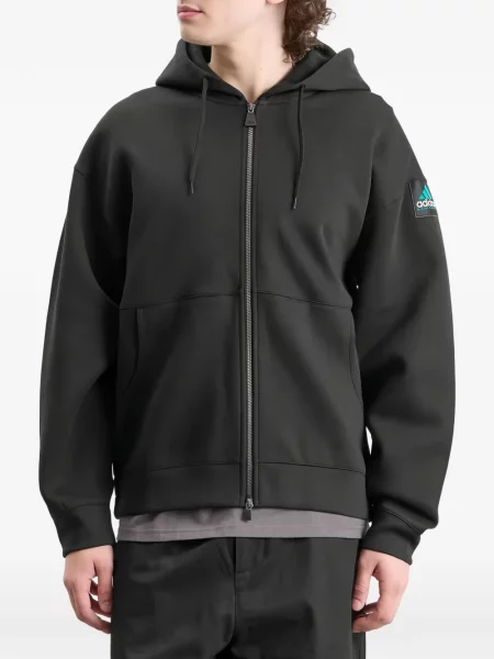 Hanorac cu glugă Adidas cu autograf negru