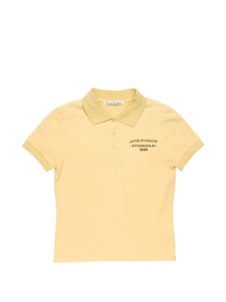 Tricou polo Acne Studios cu autograf galben