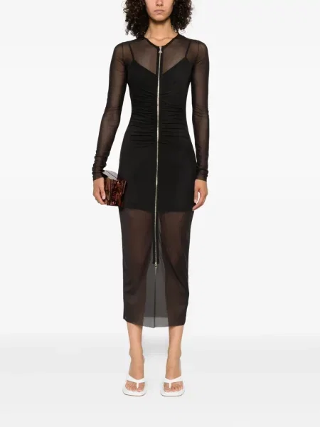 Rochie midi Patrizia Pepe plasă până la genunchi de costum negru