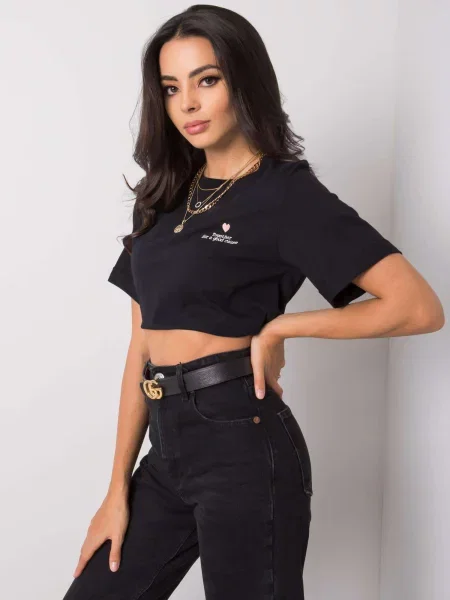 Tričko Fashionhunters čierna