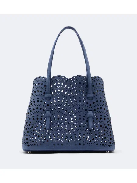 Top Alaïa din piele albastru