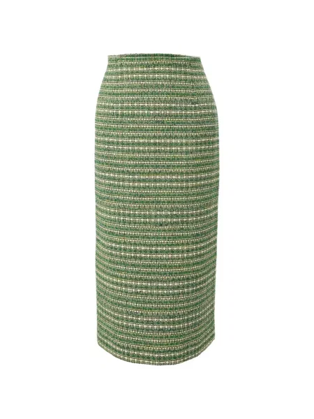 Fustă tip creion Carolina Herrera din tweed verde