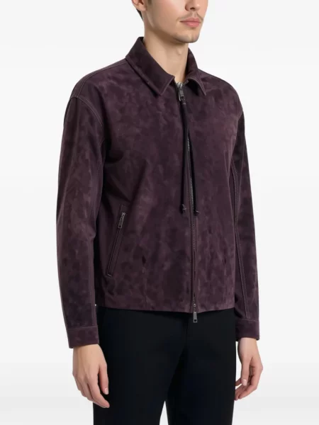 Geacă Giorgio Brato din piele de căprioară violet