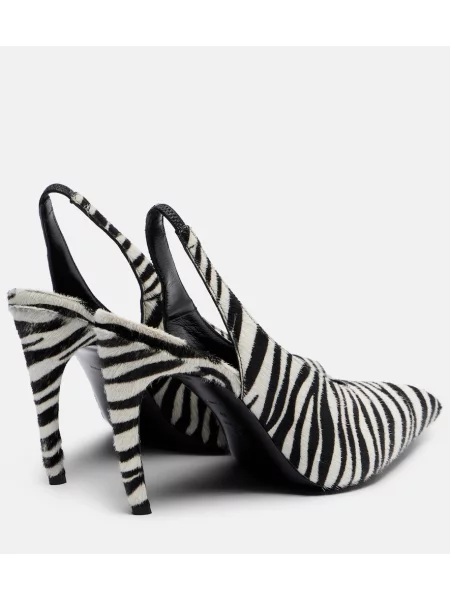 Pantofi cu toc The Attico cu imagine cu model zebră alb