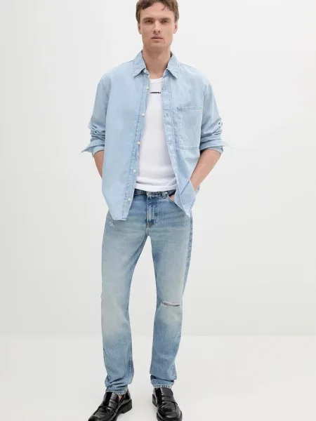 Kavbojke Calvin Klein Jeans modra