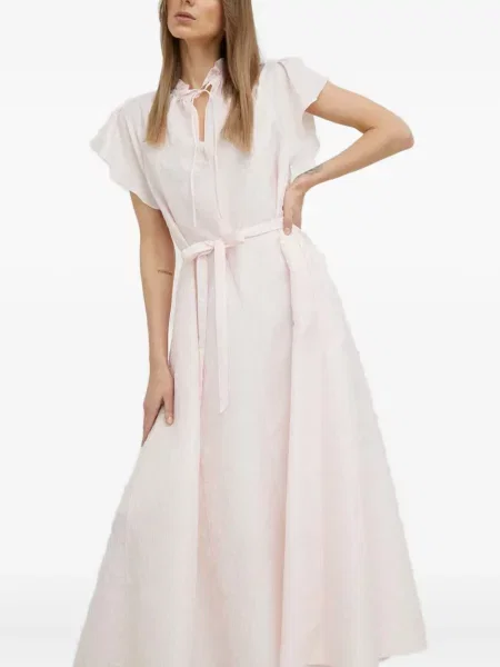 Rochie midi Samsøe Samsøe până la genunchi de costum roz