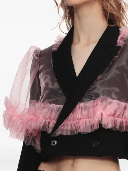 Geacă Noir Kei Ninomiya cu volane negru