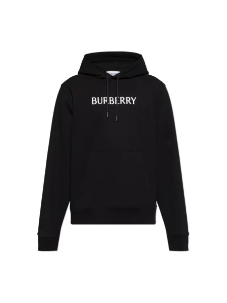 Bluza z kapturem Burberry z kapturem z logo czarna
