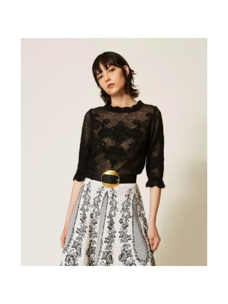 Sweter Twinset czarny