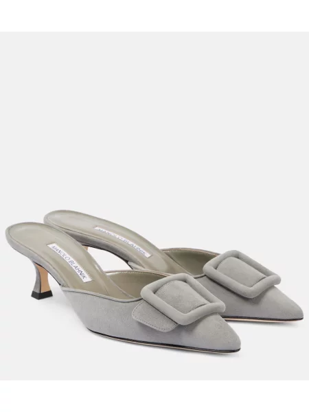 Mules Manolo Blahnik iz semiša siva