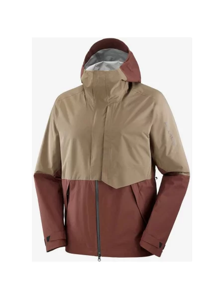 Kurtka Salomon Outerpath Waterproof Pro granatowa z kapturem S brązowa