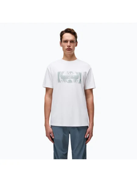 Tricou pentru bărbați Napapijri S-Vanni PRT white heron alb