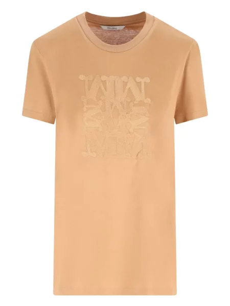 Tricou Max Mara cu broderie maro