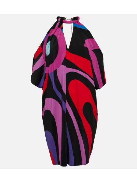 Rochie Pucci din satin cu imagine drapată