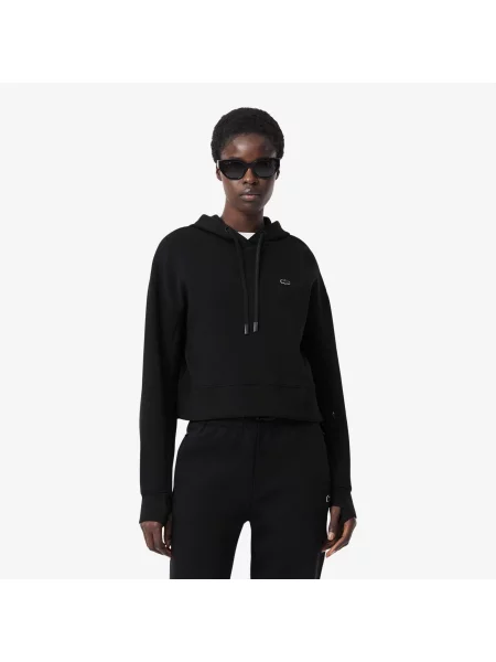 Lacoste Krótka Bluza Z Kapturem czarna