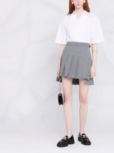 Plisuotas mini plisuotas sijonas Thom Browne pilka