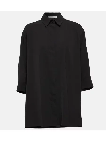 Cămașă The Row de lână negru