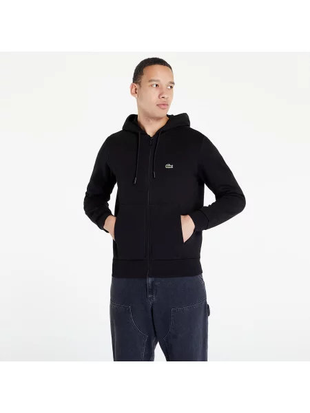 Sweter Lacoste z kapturem klasyczny czarny