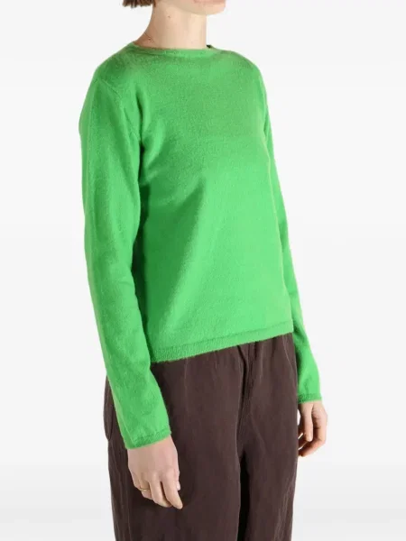 Top Auralee cu decolteu rotund verde