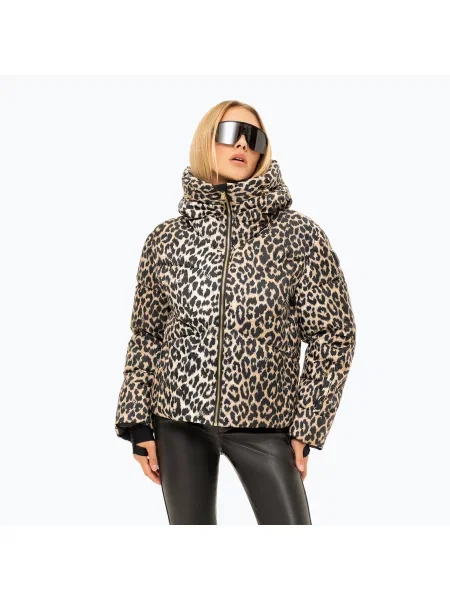 Geacă de schi pentru femei Nikkie Newport Leopard hummus