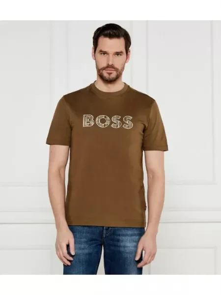 BOSS ORANGE Póló Te_logotexture narancsszínű