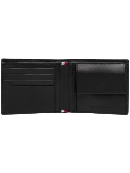 Tommy Hilfiger Pénztárca Th Business Saffiano Cc And Coin fekete