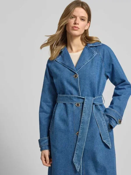 Płaszcz jeansowy o kroju oversized z mieszanki bawełny model ‘MALOU’ Only niebieski