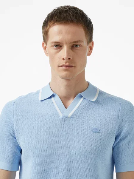Поло Lacoste голубое