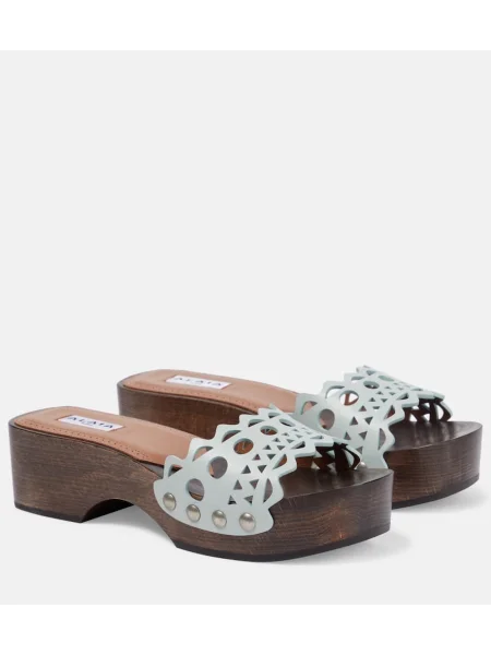 Sandale Alaïa din piele verde