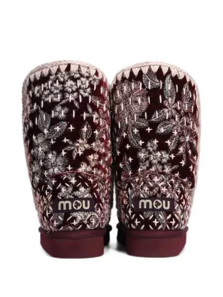 Cizme scurte Mou cu model floral roșu