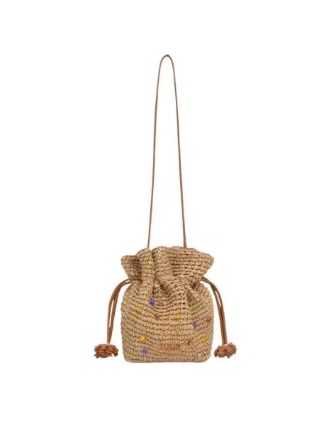 TOUS Torebki Kobieta Beżowy ONE SIZE Bombonera Heritage Summer Rafia brązowa