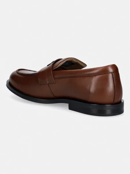 Calvin Klein férfi bőr mokaszin ESS RUBBER LOAFER HW PLAQ VA LTH barna