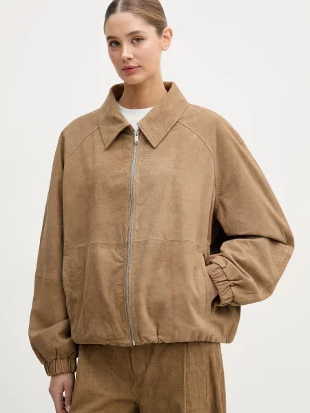 Gestuz jachetă pentru femei din piele bej