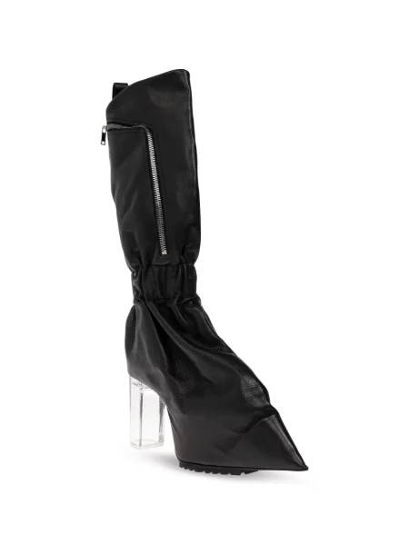 Bőr bokacsizma Rick Owens fekete